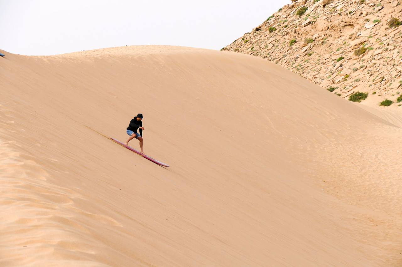 Sandboarding in Taghazout