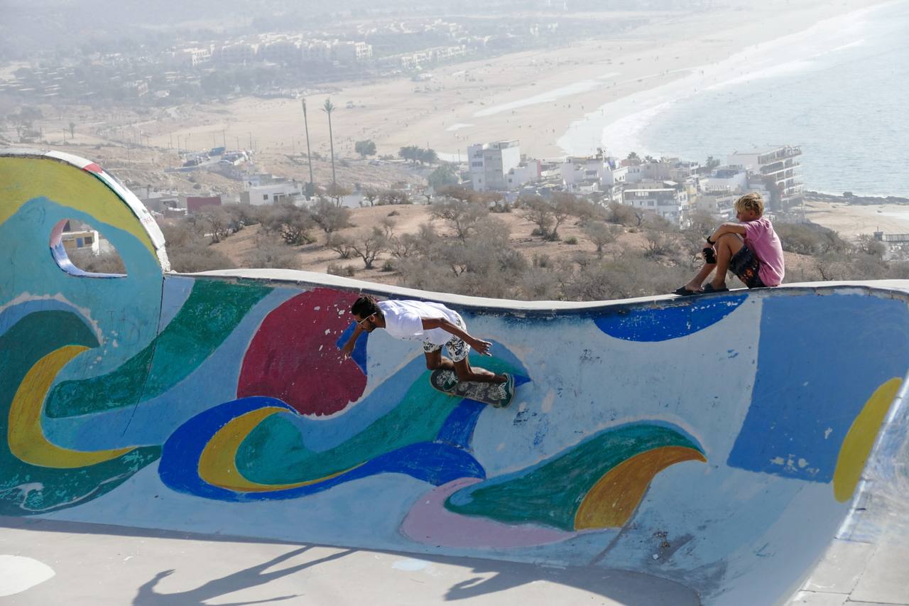 Skateboarding in Taghazout