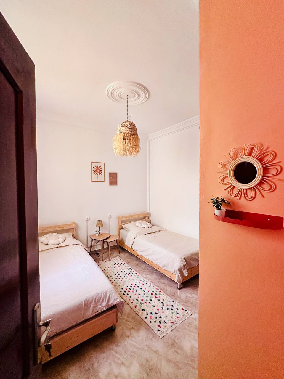 Cozy twin room at Surf Treasure Morocco in Aourir
