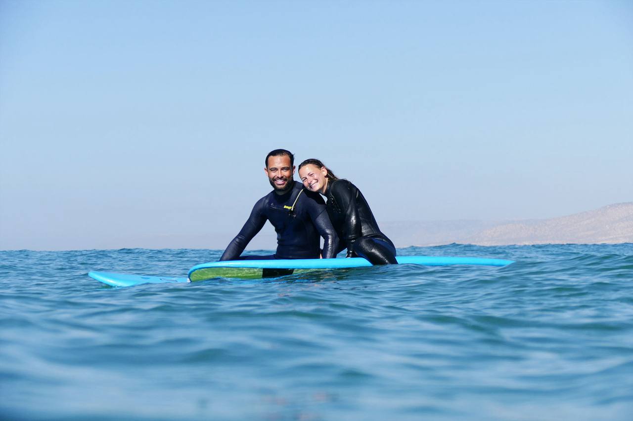 Surf camp in Aourir near Taghazout with rooftop terrace views